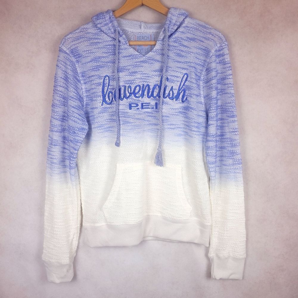Beach by Exist Cavendish Blue White Hooded Pullover Size M